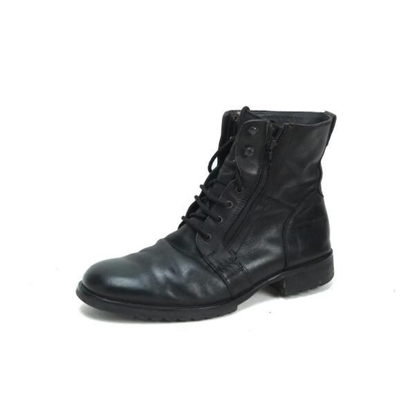 Vintage Gbx Combat Boots Leather Lace Up Moto Motorcycle Sz 10 M - Picture 1 of 13